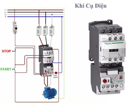 Sơ đồ đấu dây contactor 3 pha