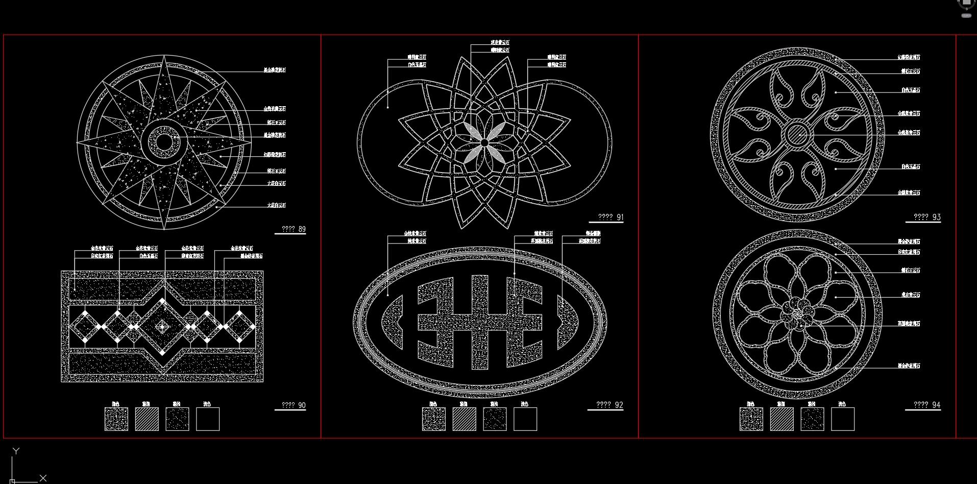 Thư viện Autocad 2D tổng hợp hoa văn đá cẩm thạch 2020