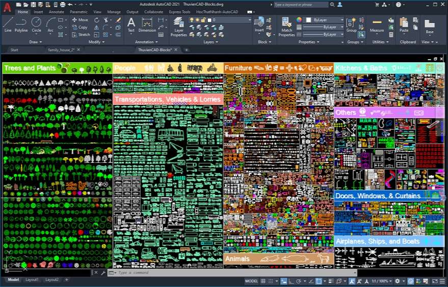 Thư viện AutoCAD block động
