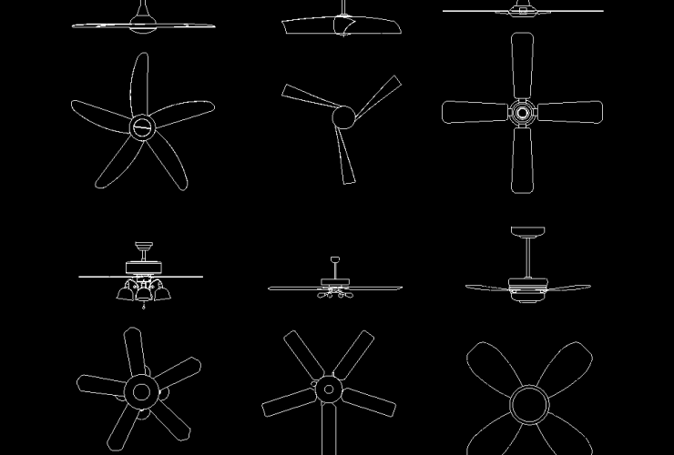 Thư viện autocad quạt trần
